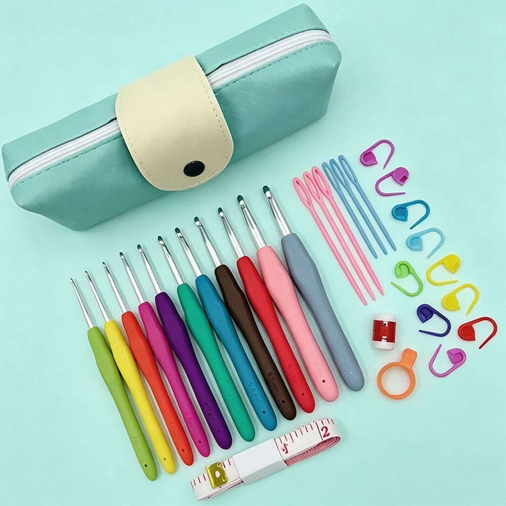 Textile Sewing Kit - 37pcs Crochet Hooks Kits with Storage