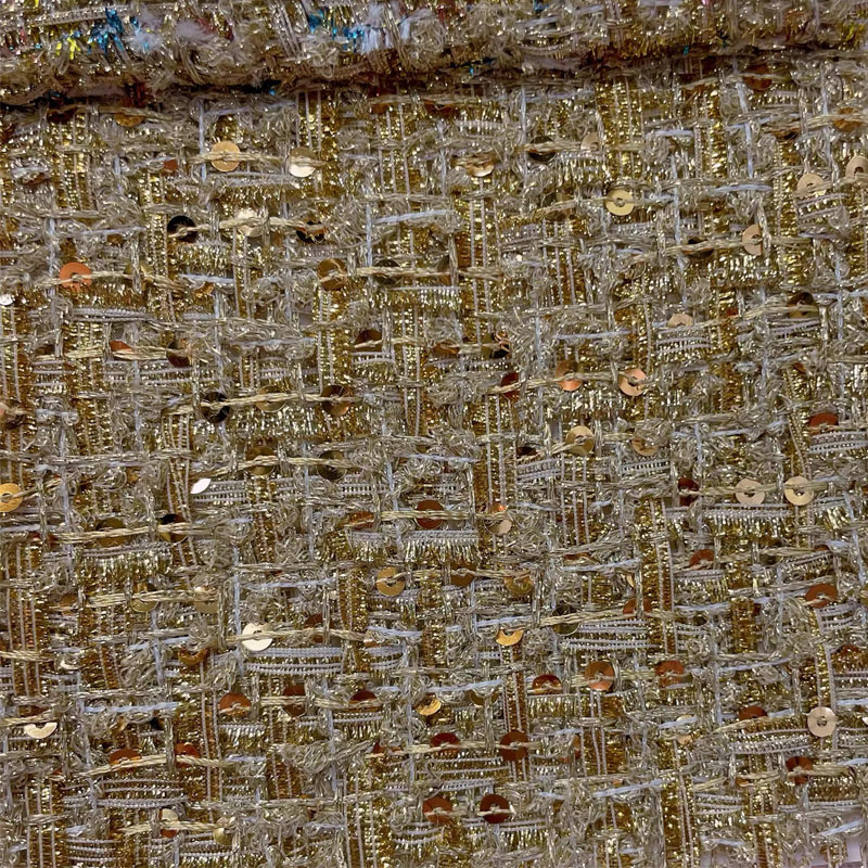 Gold Wire and Sequin Yarn-Dyed - Sewing Tweed review and price