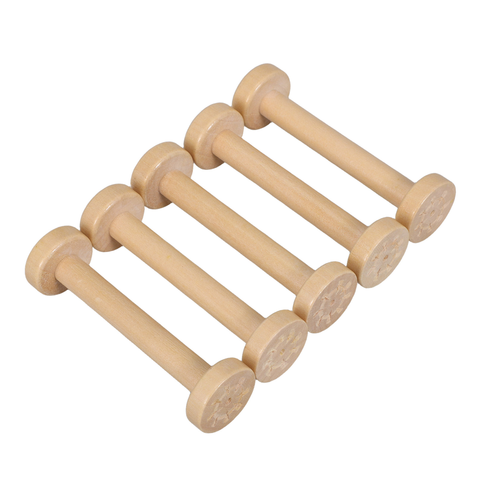 5Pcs Wooden Spools Natural Vin - Vintage Sewing Textile review and price