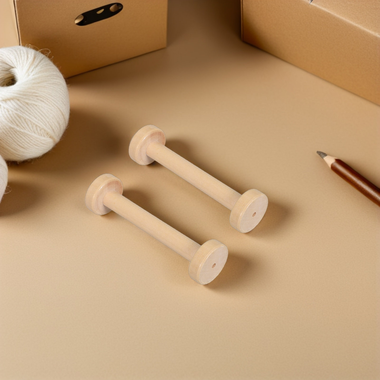 5Pcs Wooden Spools Natural Vin - Vintage Sewing Textile review and price
