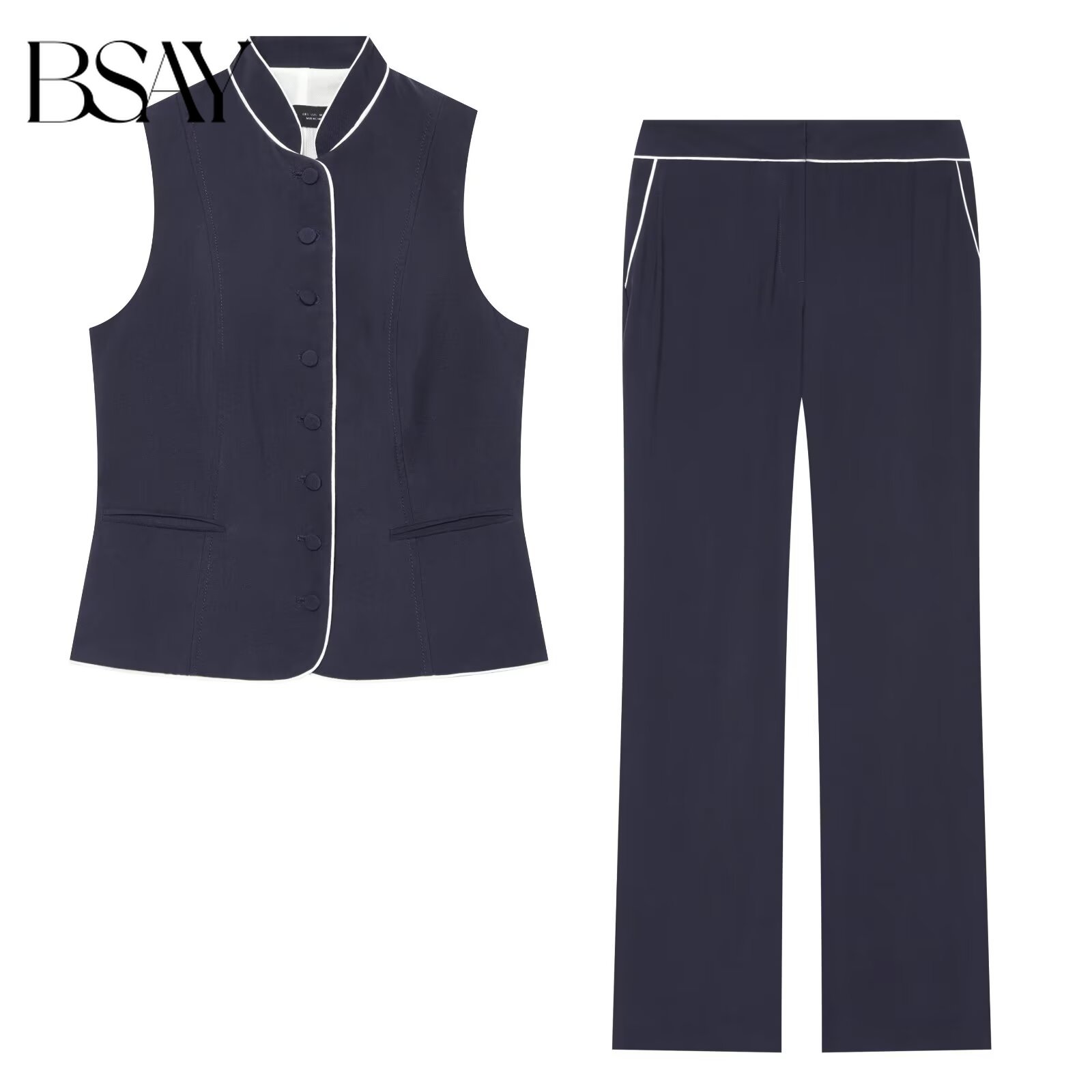 BSAY Women Contrast Stand Coll - Sewing Vest review and price