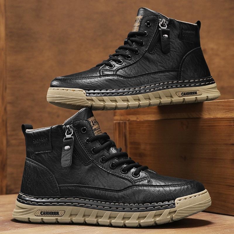 Men Leather High Top Ankle Boo - Sewing Cloth review and price