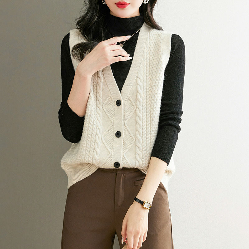 Knitted sweater new autumn ves - Sewing Vest review and price